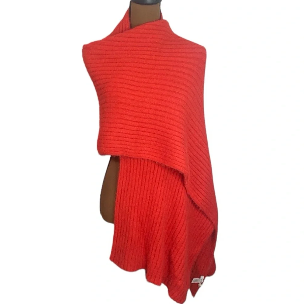 Mersea Chalet plush ribbed knit long scarf in Aperol